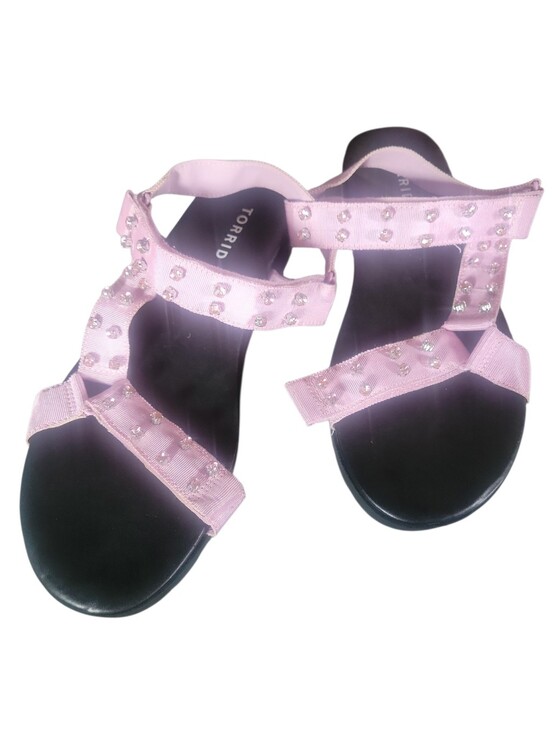 torrid Shoes - torrid Pink Crystal-Embellished Strappy Flat Sandals
